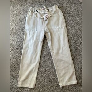 NWT SO ME Vintage Washed Barrel Pants Oat Cotton Size Large Women's Drawstring